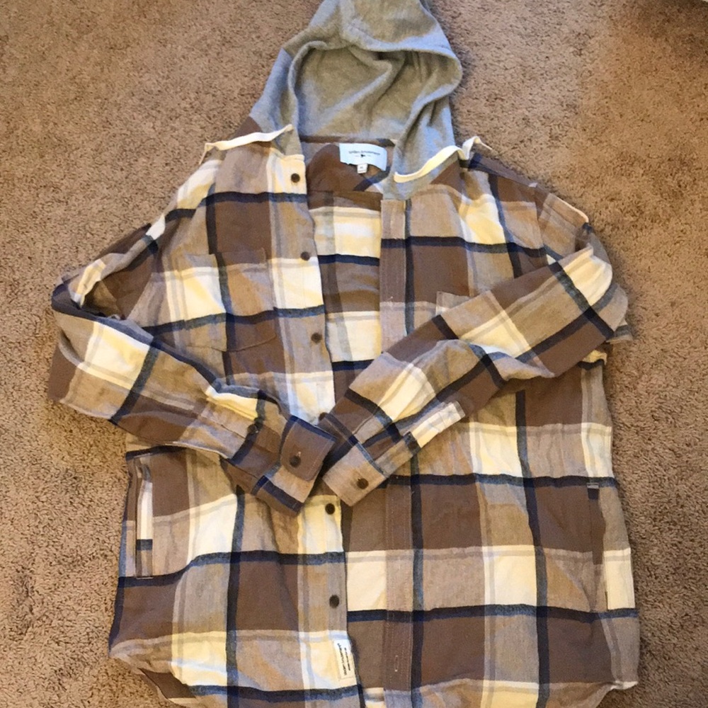 Modern amusement mens flannel check shirt hoodie